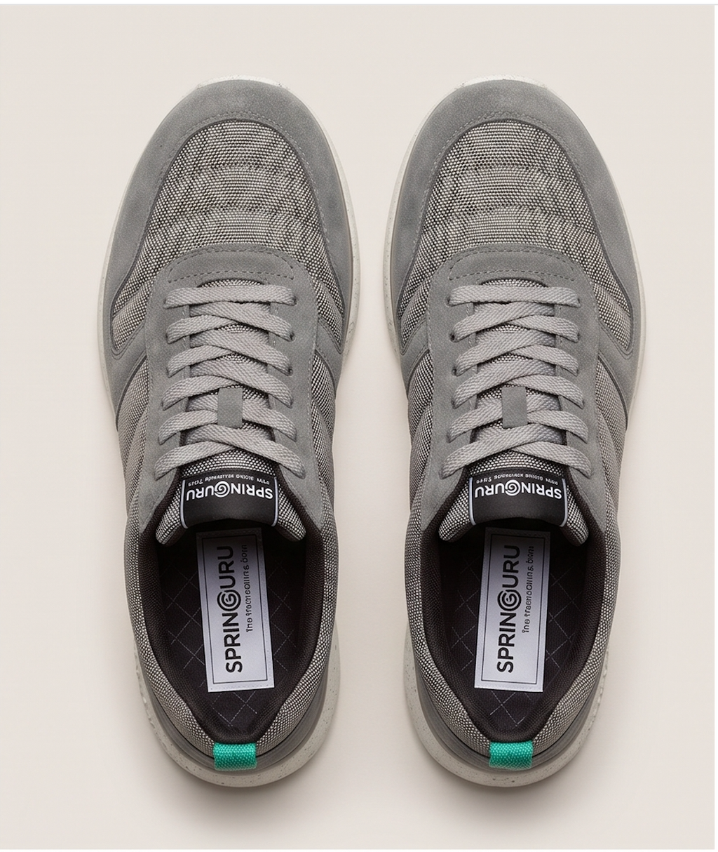Springuru Grey Lace-Up Spring Sneaker