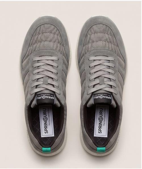Springuru Grey Lace-Up Spring Sneaker