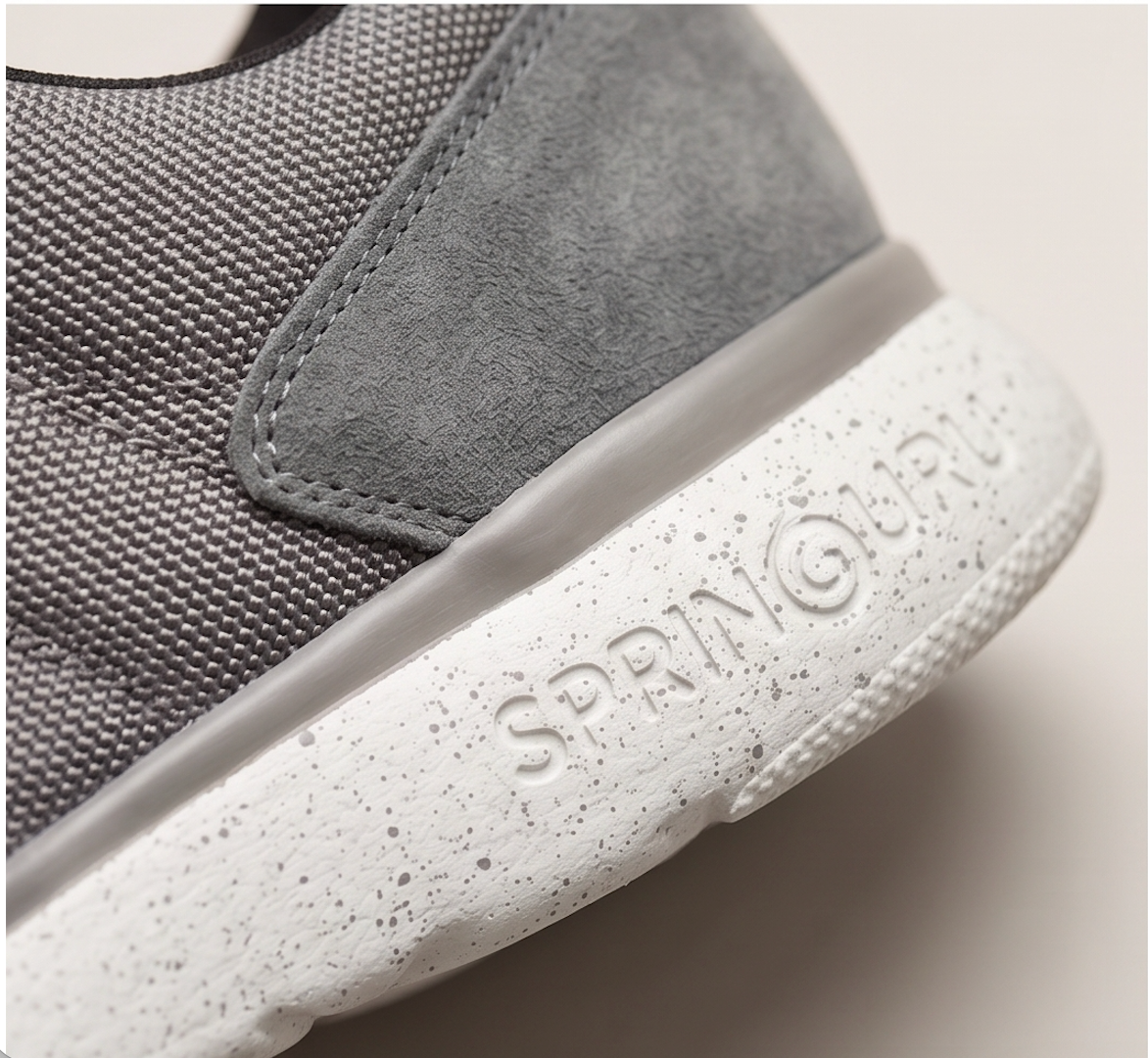 Springuru Grey Lace-Up Spring Sneaker